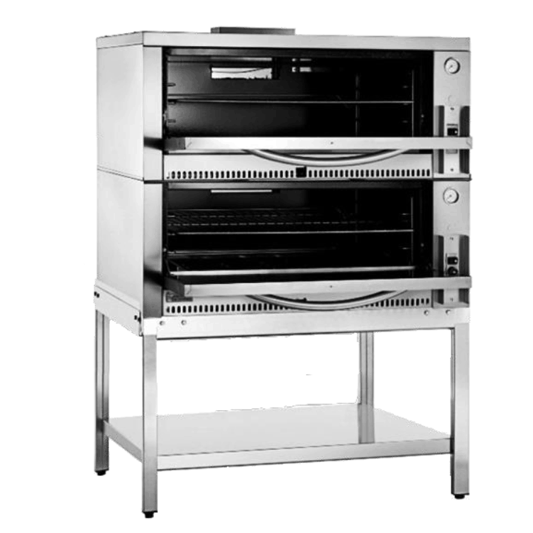 horno pizzero 2 camaras en acero inoxidable